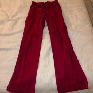 red/pink scrub pants